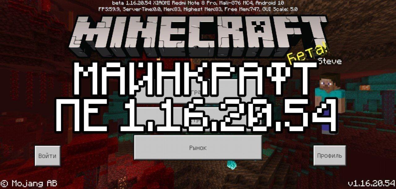 Скачать Minecraft PE 1.16.20.54 