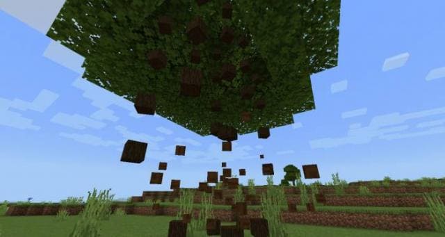 Скачать мод на реалистичную рубку деревьев для Minecraft PE Бесплатно