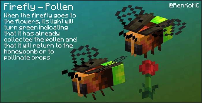 Скачать текстуры на замену пчел на светлячков для Minecraft PE Бесплатно
