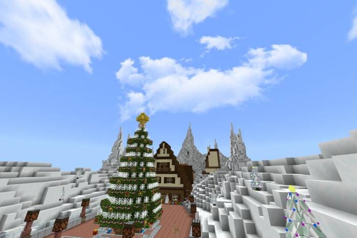 Скачать карту на новогодний парк на Minecraft PE Бесплатно