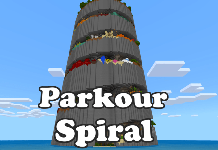 Скачать карту на спиральный паркур на Minecraft PE Бесплатно