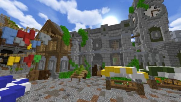 Скачать карту на средневековое поселение на Minecraft PE Бесплатно