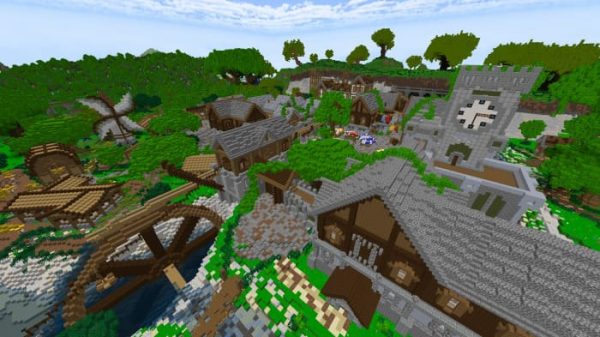 Скачать карту на средневековое поселение на Minecraft PE Бесплатно