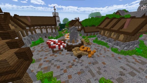 Скачать карту на средневековое поселение на Minecraft PE Бесплатно