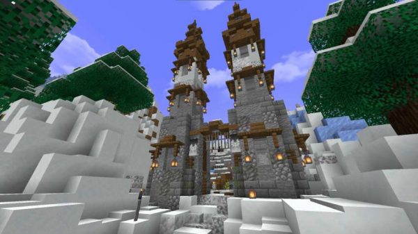 Скачать карту на снежное поселение на Minecraft PE Бесплатно