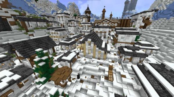 Скачать карту на снежное поселение на Minecraft PE Бесплатно