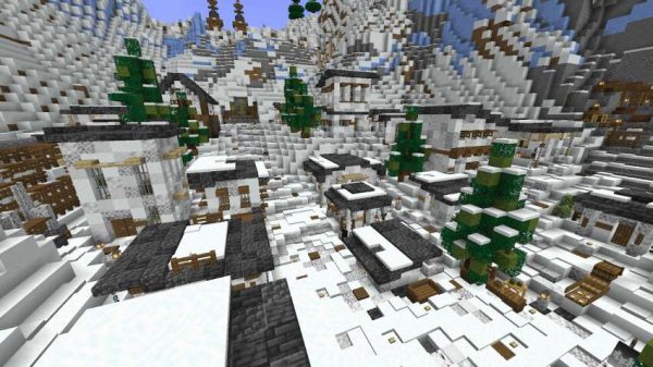 Скачать карту на снежное поселение на Minecraft PE Бесплатно