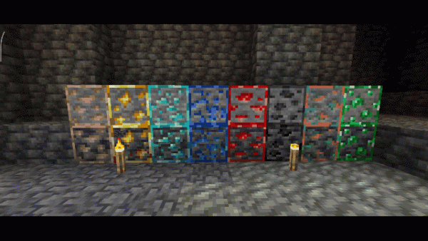 Скачать текстуры на свет от руд для Minecraft PE Бесплатно