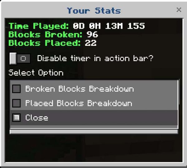 Скачать мод на сыгранное время на Minecraft PE Бесплатно