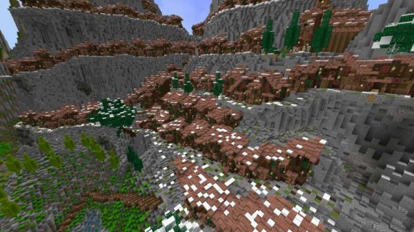 Вид на домики на горе