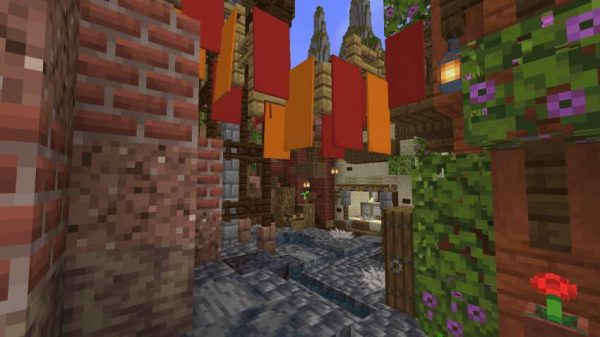 Разные флаги висят на улице 2