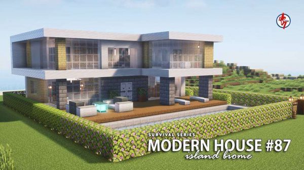 Вид на современный домик спереди