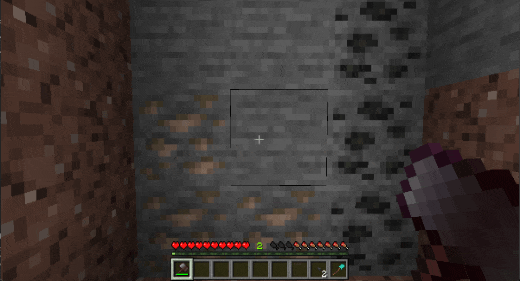 Пример добычи с помощью молота