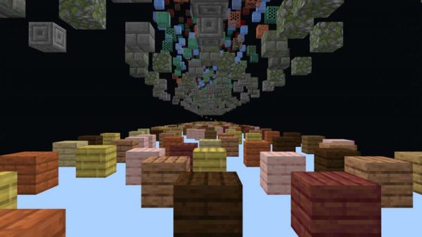 Смесь разных блоков на карте паркура 2