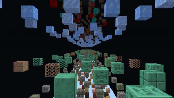 Смесь разных блоков на карте паркура 4