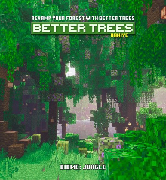 Зеленые, яркие деревья с улучшенной проработкой