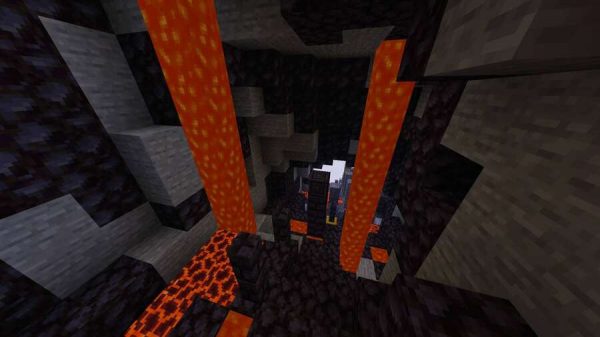 Лавовые потоки внутри горы