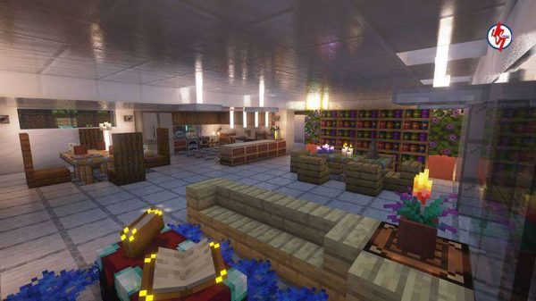 Гостиная внутри дома с красивым видом