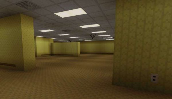 Вид на желтые залы мира бэкрумс