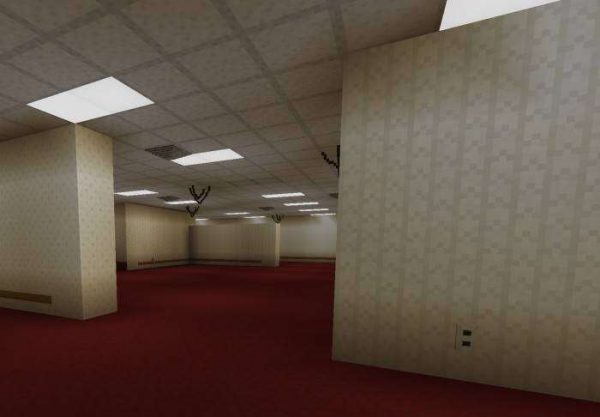 Вид на белые залы мира бэкрумс