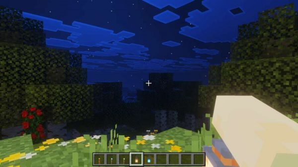 Игрок освещает игровой мир лампой